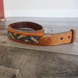 Western Leather & Denim Braided Justin Belt